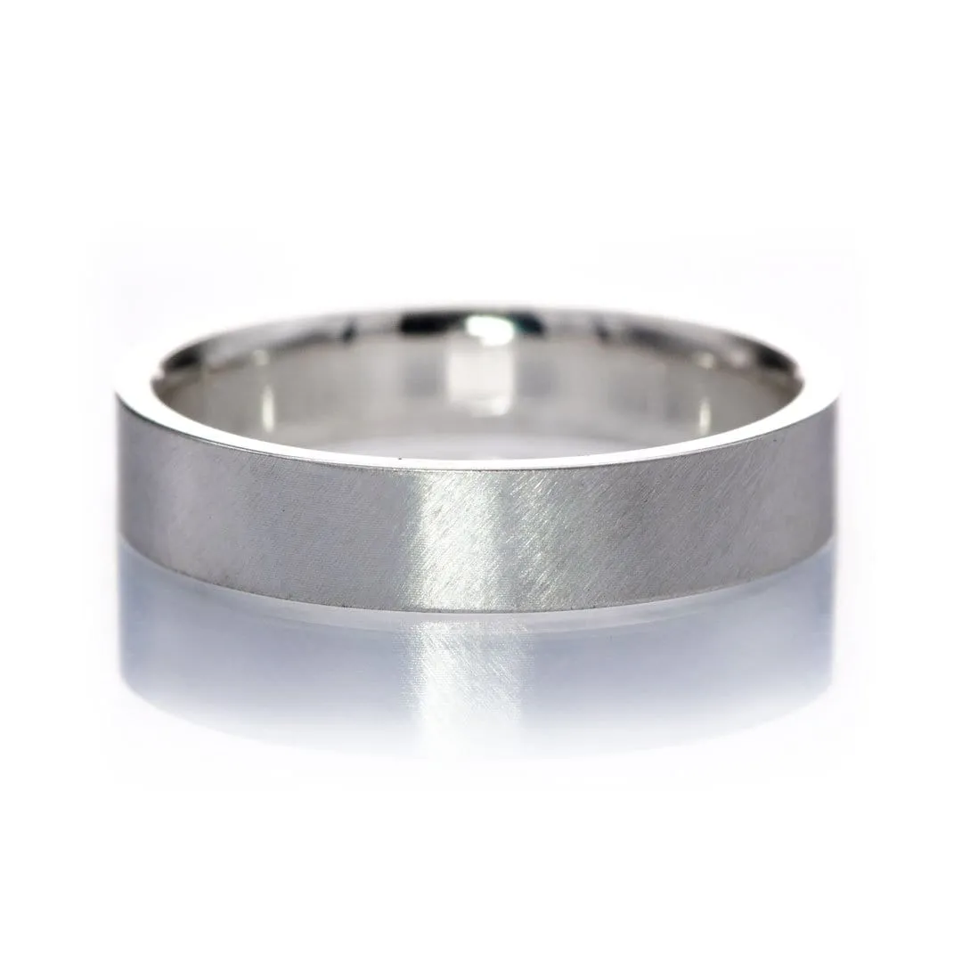 Wide Flat Modern Simple Comfort-fit Wedding Band