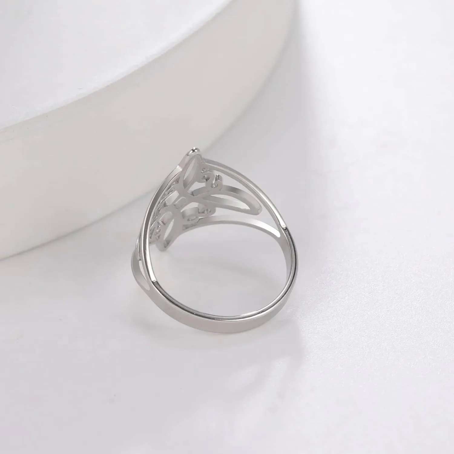 Witches Knot Celtic Knot Ring Witchcraft Stainless Steel Geometric Wiccan Finger Rings Wedding Band Stackable Jewelry for Women Men