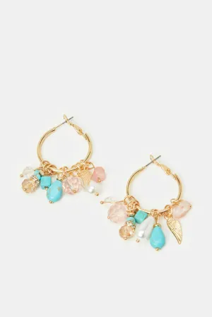 Women Multicolour Embellished Dangle Earrings