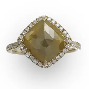 Yellow Diamond Halo Ring