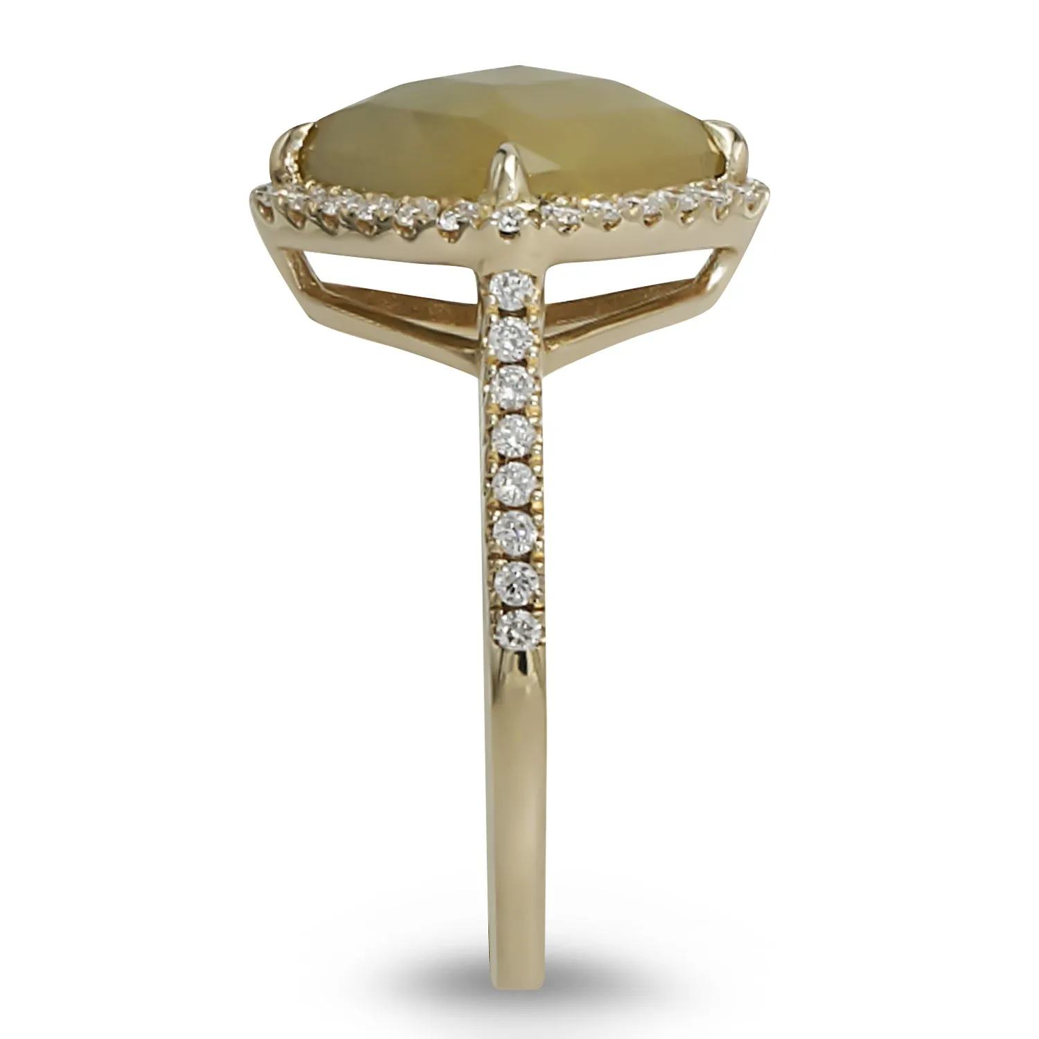 Yellow Diamond Halo Ring