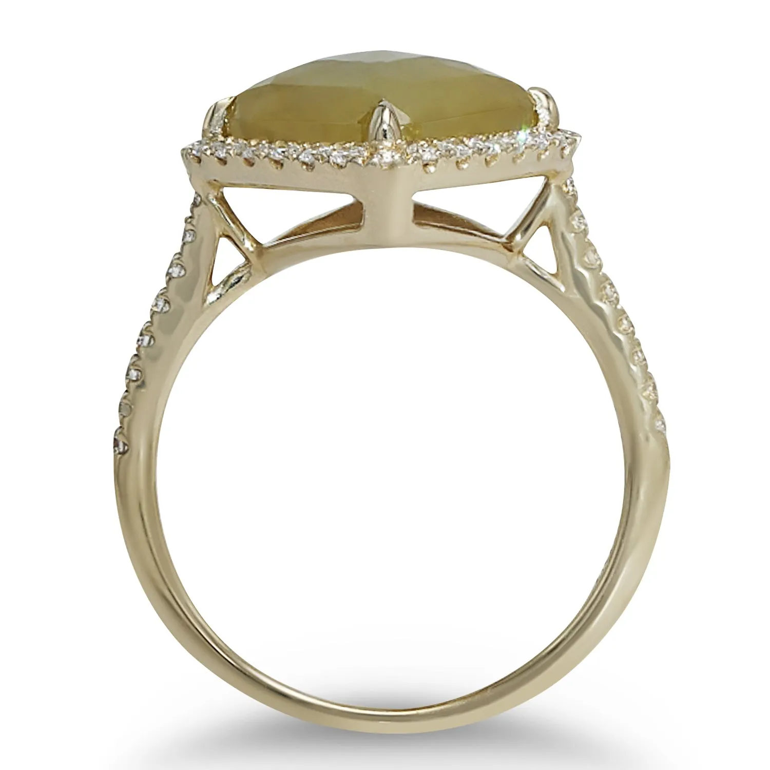 Yellow Diamond Halo Ring