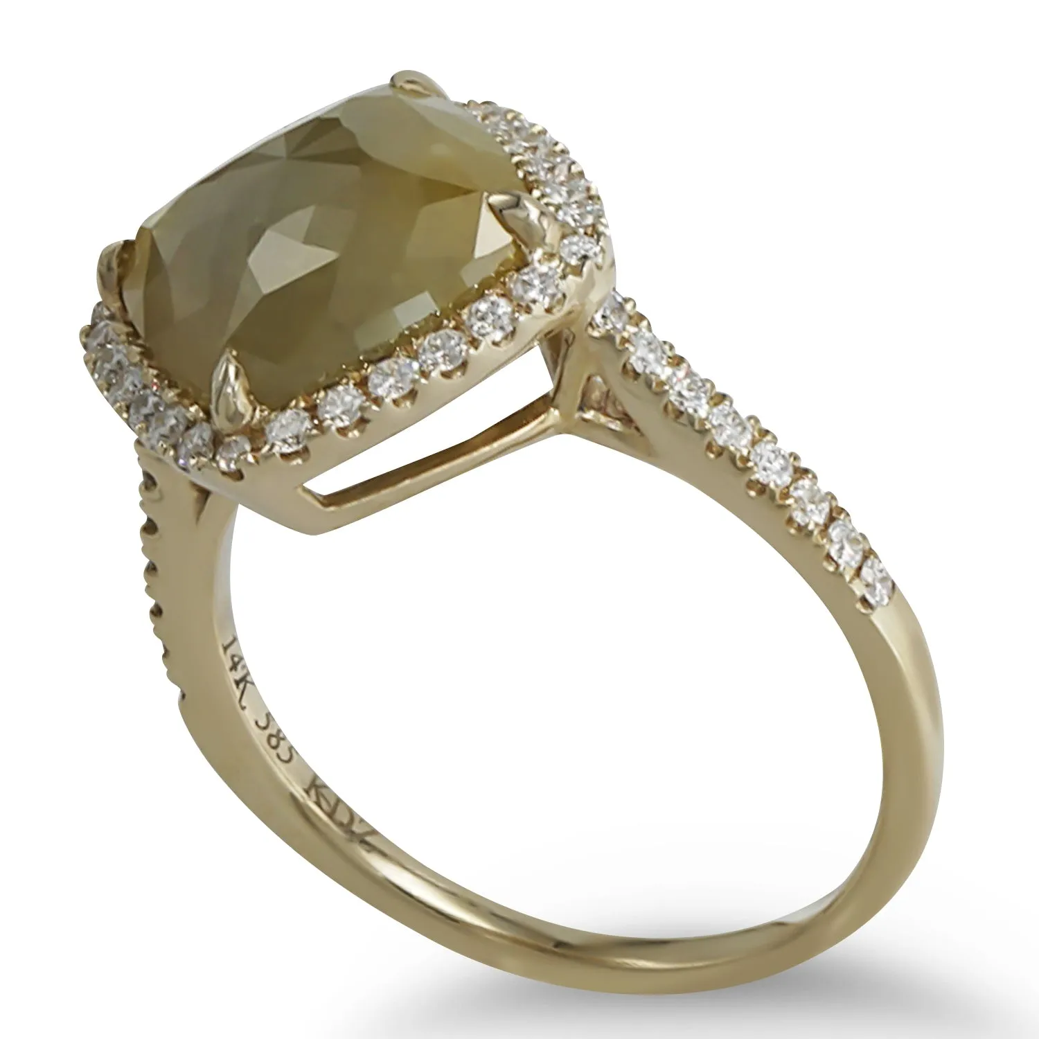 Yellow Diamond Halo Ring